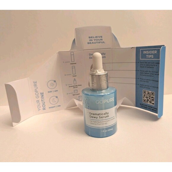 NIB Go Pure Dramatically Dewey Serum Triple Hyaluronic Acid Complex Hibiscus - Picture 5 of 6